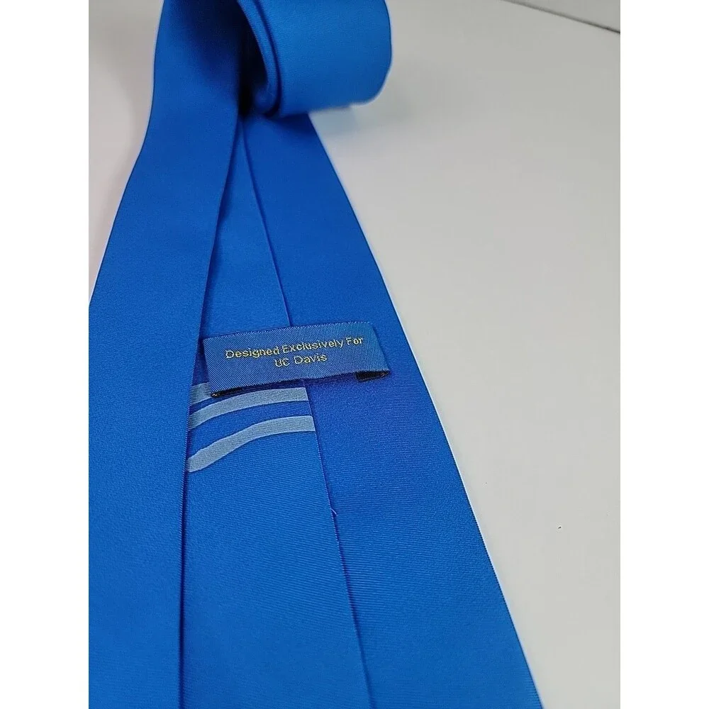 One UC Davis Mens Blue Neck Tie Designed Exclusively for UC Davis 100% Polyester